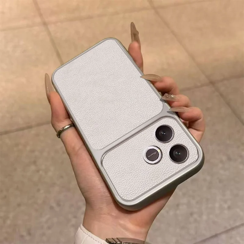 Capa Honor 600 Lite 5G em Pele Sintética Textura Resistente a Choques TPU - Branco