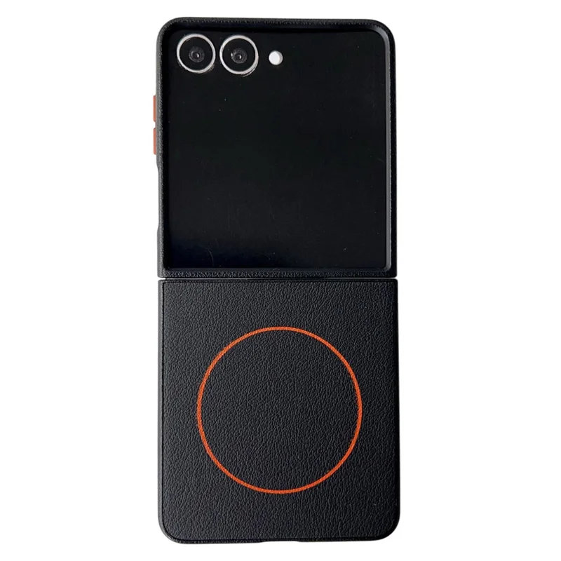 For Samsung Galaxy Z Flip8 Magnetic Case Leather + PC Phone Cover - Black