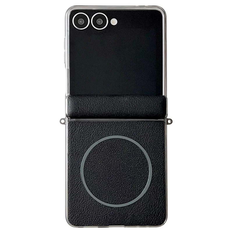 Cover magnetico per Samsung Galaxy Z Flip8 in pelle + PC - Nero