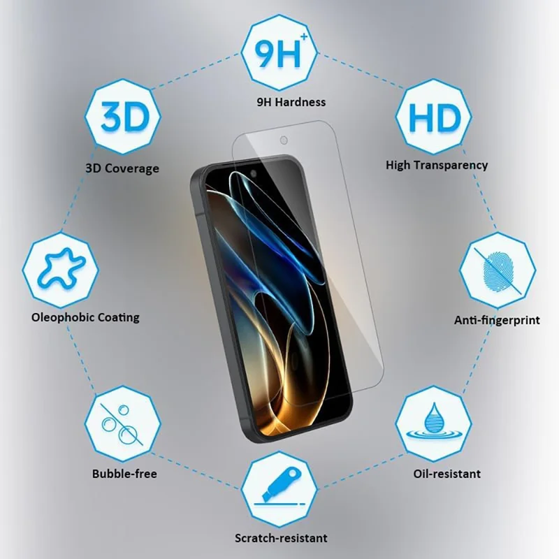2Pcs For Google Pixel 11 Pro XL HD Clear Screen Protector Anti-Explosion 2.5D Arc Edge Tempered Glass Screen Film