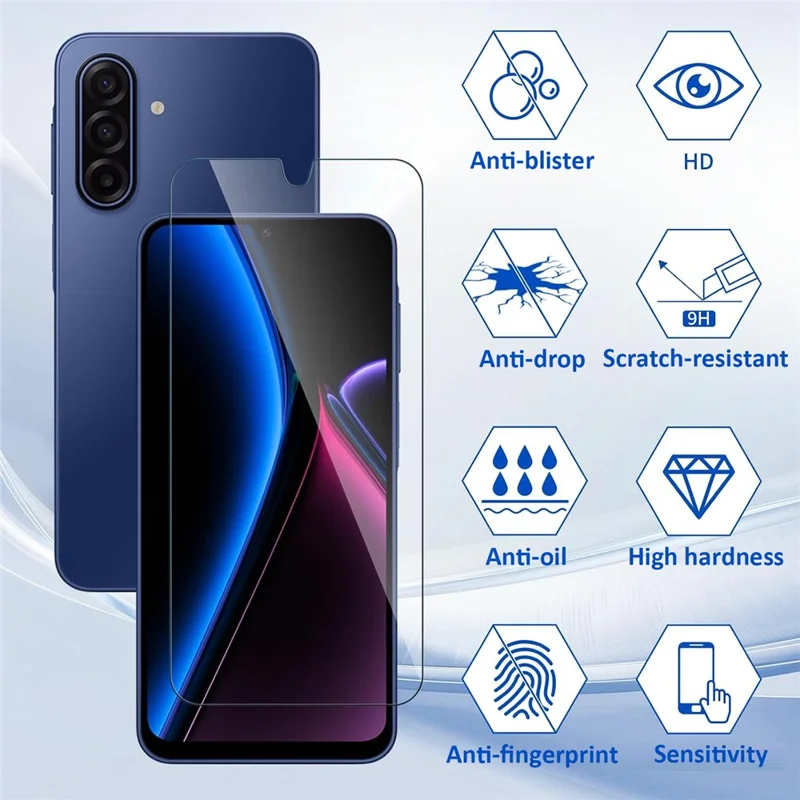 2Pcs For Samsung Galaxy A26 5G HD Clear Screen Protector Anti-Explosion 2.5D Arc Edge Tempered Glass Screen Film