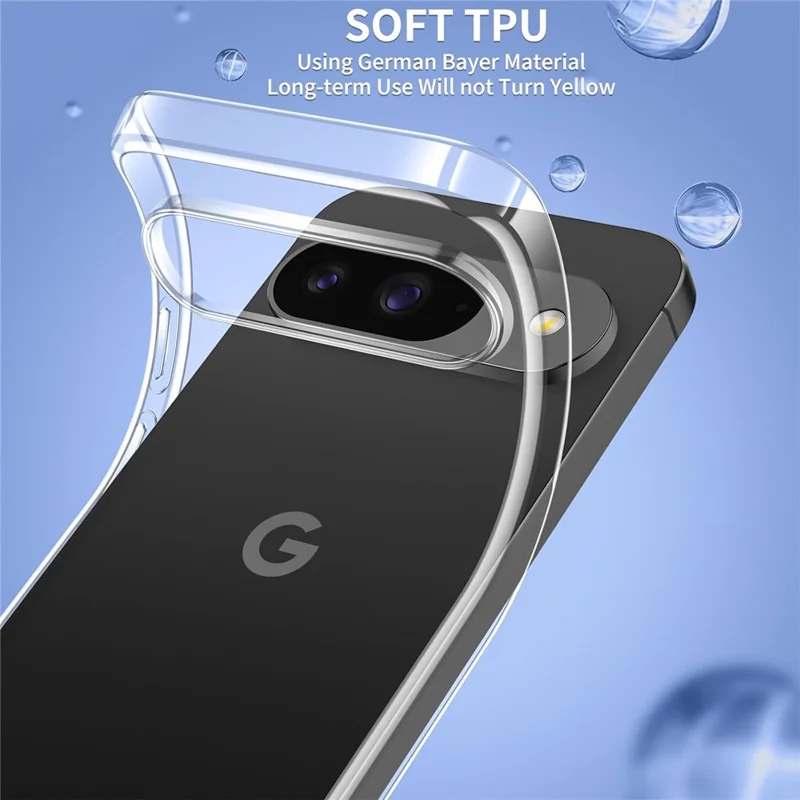 Funda para Google Pixel 11 / Pixel 11 Pro, funda transparente de TPU para teléfono + 2 unidades de película protectora de vidrio templado con borde curvo 2.5D