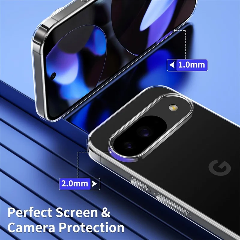 Funda para Google Pixel 11 / Pixel 11 Pro, funda transparente de TPU para teléfono + 2 unidades de película protectora de vidrio templado con borde curvo 2.5D