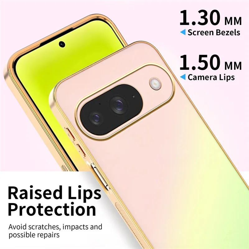 SINGIUZOO Funda para Google Pixel 10 Pro / Pixel 10, carcasa electrochapada con degradado mate AG, cubierta de teléfono PC + TPU - Rosa