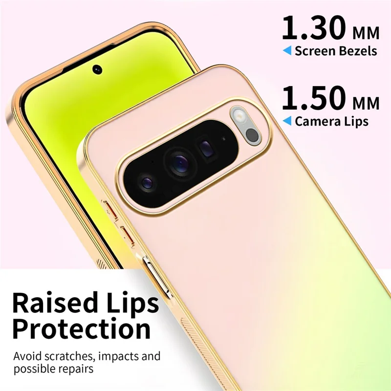 Funda SINGIUZOO para Google Pixel 11 Pro XL, carcasa electrochapada con color degradado mate AG, cubierta de teléfono PC + TPU - Rosa