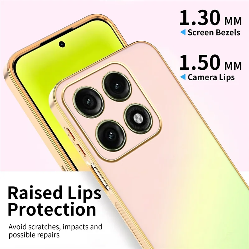 Funda SINGIUZOO para Motorola Edge 70 Pro 5G, carcasa electrochapada con color degradado mate AG, cubierta de teléfono PC + TPU - Rosa