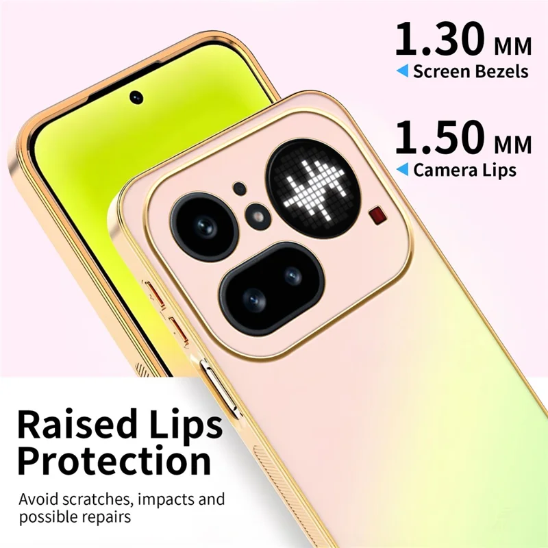 Funda SINGIUZOO para Nothing Phone (4a) Pro, carcasa electrochapada con degradado mate AG, material PC + TPU - Rosa