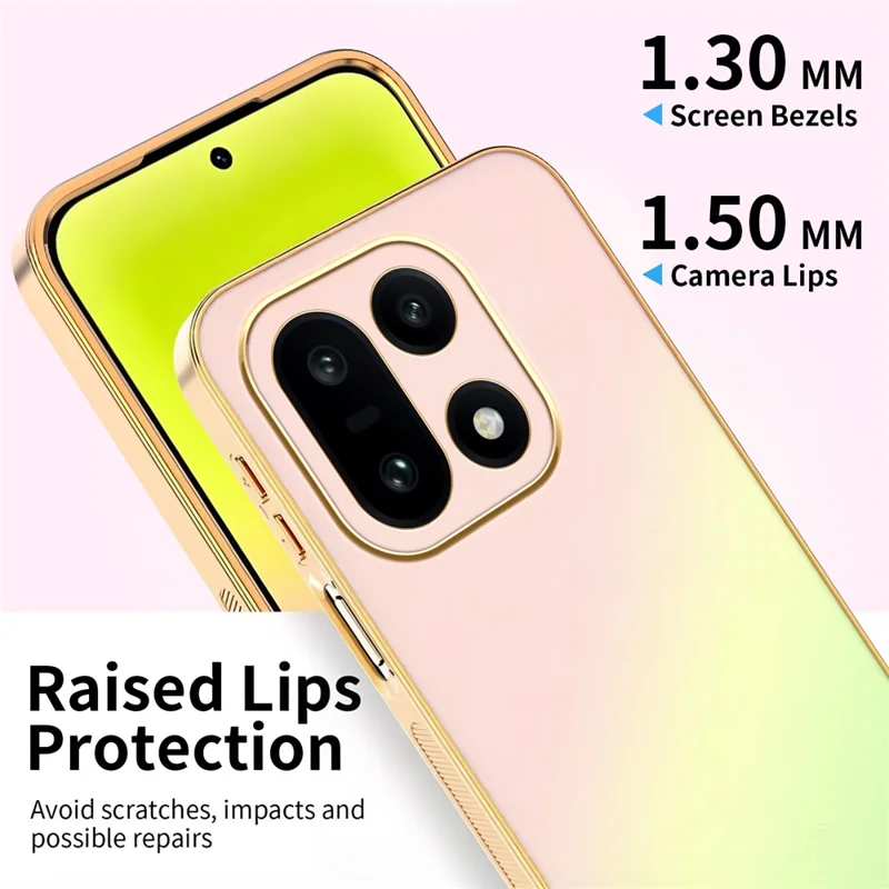 Funda SINGIUZOO para OnePlus 15 5G, carcasa electroplateada con degradado mate AG, material PC + TPU - Rosa