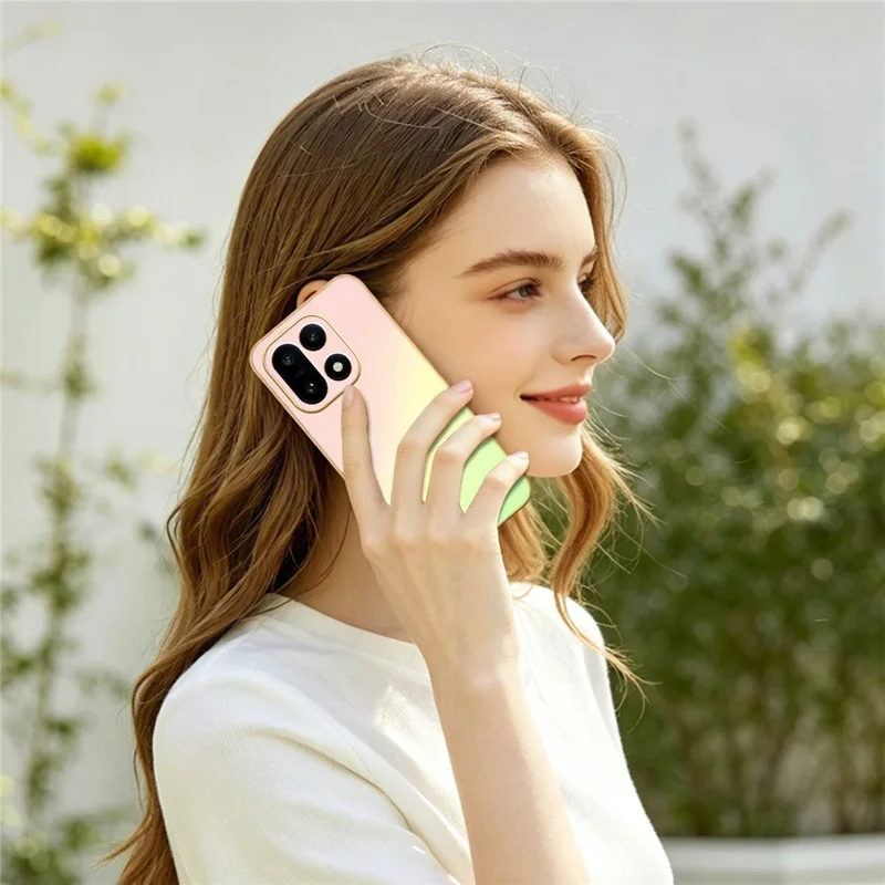 Funda SINGIUZOO para OnePlus 15 5G, carcasa electroplateada con degradado mate AG, material PC + TPU - Rosa