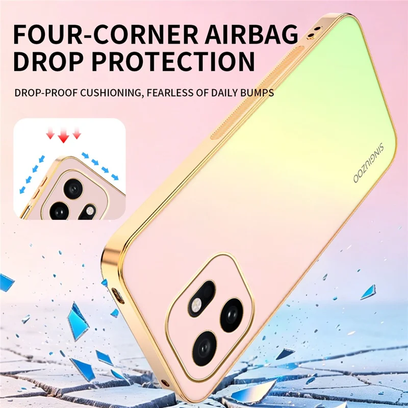 SINGIUZOO Funda para OnePlus 15T 5G, carcasa electrochapada con degradado mate AG, cubierta de teléfono PC + TPU - Rosa