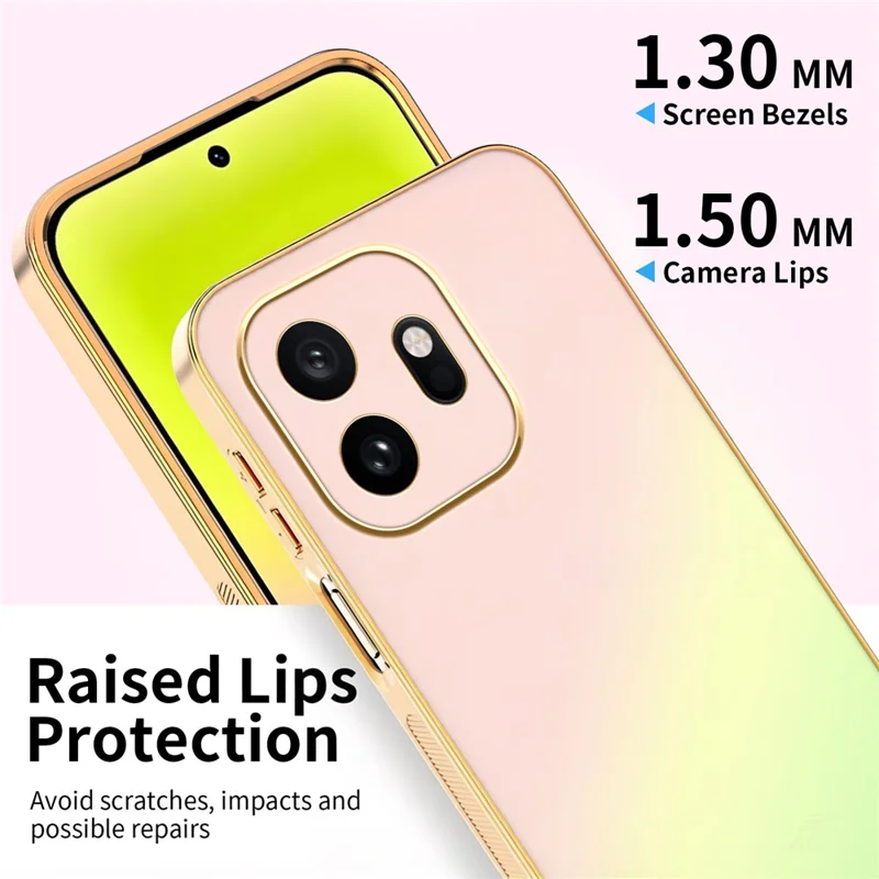 SINGIUZOO Funda para OnePlus 15T 5G, carcasa electrochapada con degradado mate AG, cubierta de teléfono PC + TPU - Rosa