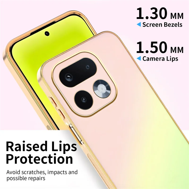 Funda SINGIUZOO para Realme 16 Pro 5G, carcasa electrochapada con degradado mate AG, PC + TPU, color rosa