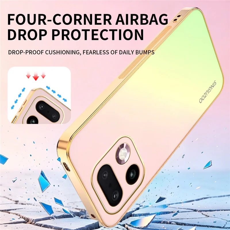 SINGIUZOO Funda para Realme 16 Pro+ 5G, Carcasa con Marco Electroluminiscente, Color Gradiente Mate AG, PC + TPU para Teléfono - Rosa