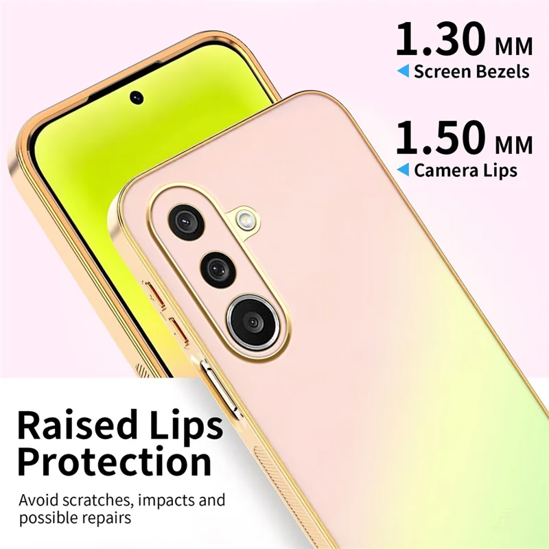 Funda SINGIUZOO para Samsung Galaxy A27 5G, diseño electroplateado con degradado mate AG, carcasa de teléfono PC + TPU - Rosa