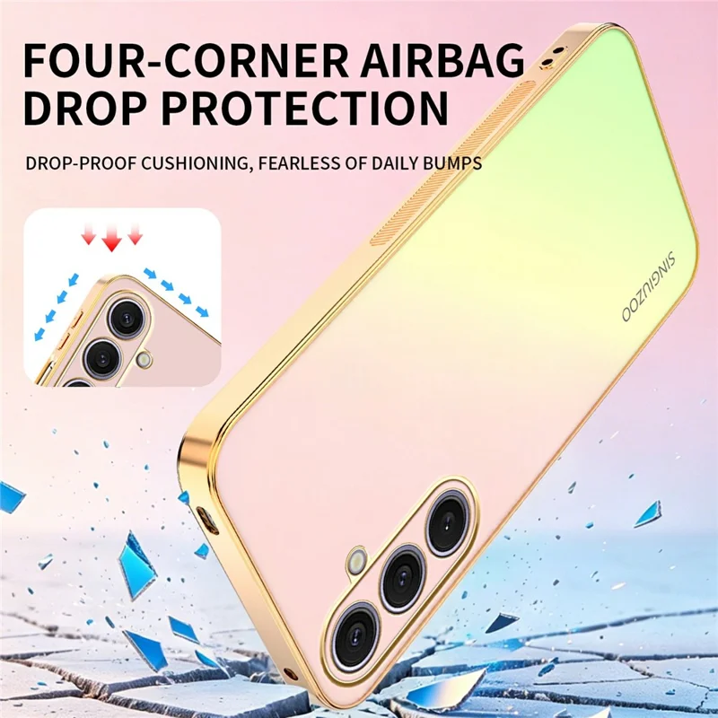 Funda SINGIUZOO para Samsung Galaxy S25+ con Revestimiento Electrolítico, Color Degradado Mate AG, Protectora de PC + TPU - Rosa