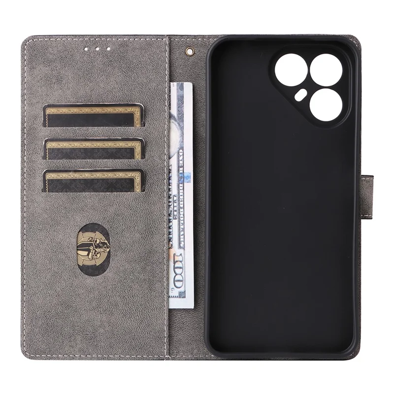 For TECNO Pova 8 5G Wallet Case RFID Blocking PU Leather Phone Cover Stand with Strap - Black