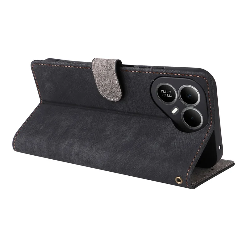 For TECNO Pova 8 5G Wallet Case RFID Blocking PU Leather Phone Cover Stand with Strap - Black