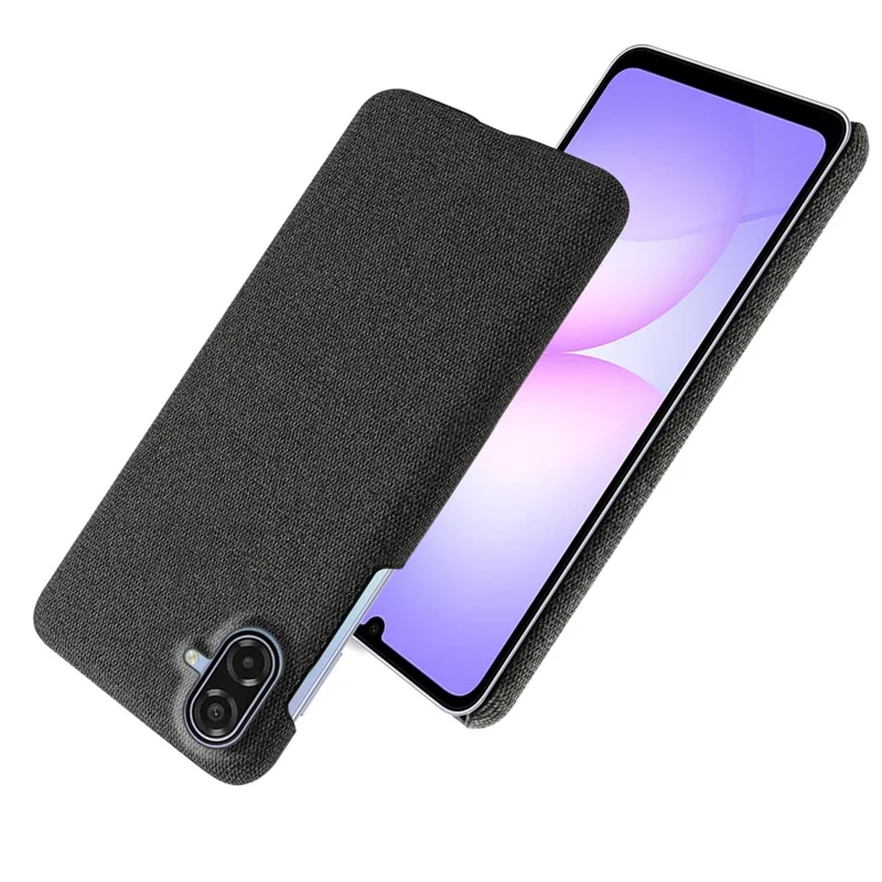 Чехол для Samsung Galaxy A07 5G, с текстурой ткани, антицарапинный защитный чехол с задней панелью из поликарбоната — черный