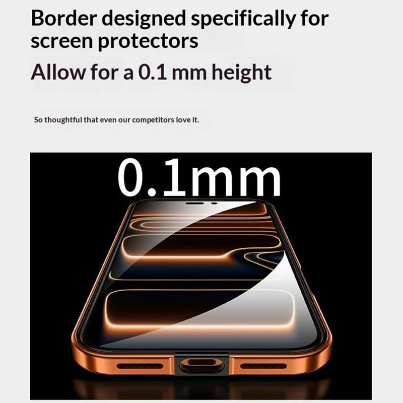 For iPhone 17 Pro Magnetic Case Dual-Tone Alloy + Silicone + PC Ultra-Thin Shockproof Phone Cover - Orange
