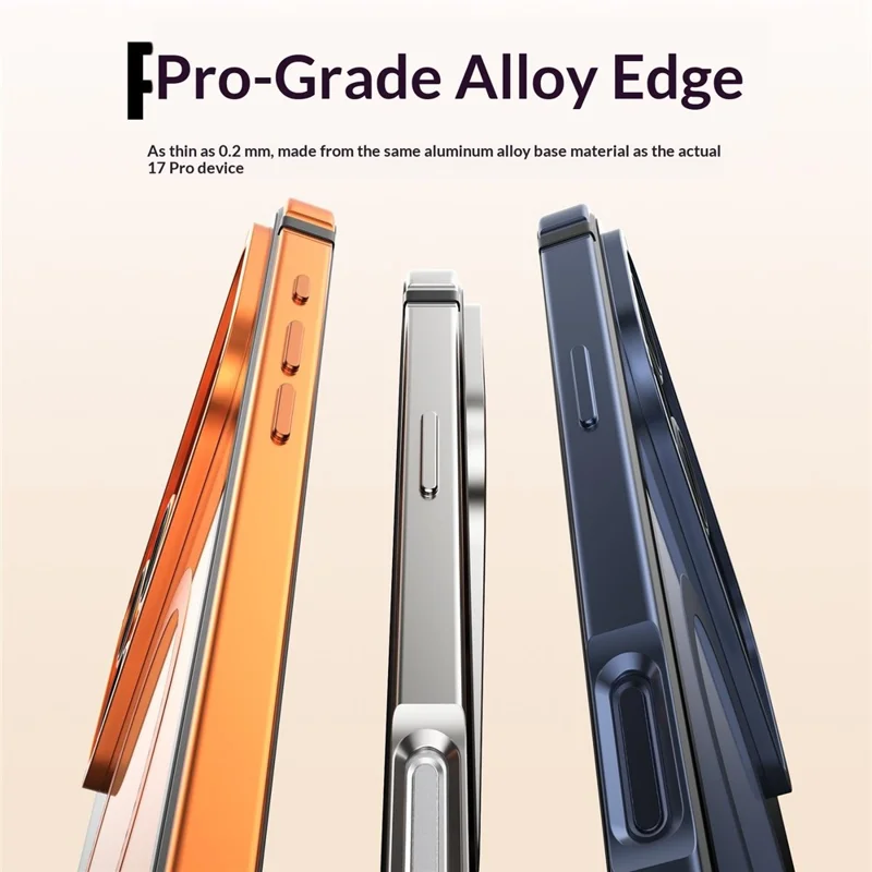 For iPhone 17 Pro Max Magnetic Case Alloy + TPU + PC Clear Ultra-Thin Phone Cover - Blue