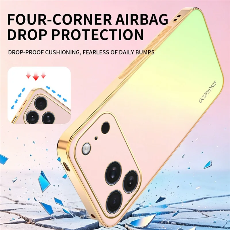 SINGIUZOO For iPhone 18 Pro Max  /  17 Pro Max Case Electroplated AG Matte Gradient Color PC + TPU Phone Cover - Pink