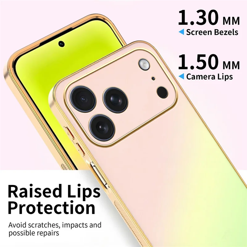 SINGIUZOO For iPhone 18 Pro Max  /  17 Pro Max Case Electroplated AG Matte Gradient Color PC + TPU Phone Cover - Pink