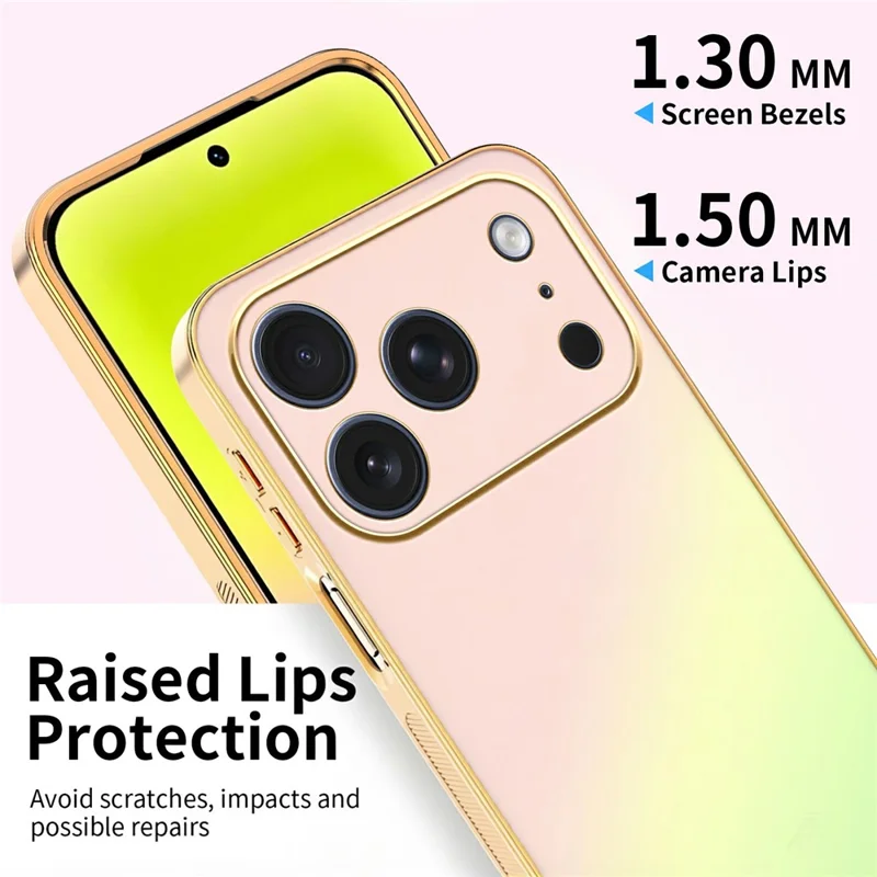 SINGIUZOO For iPhone 18 Pro  /  17 Pro Case Electroplated AG Matte Gradient Color PC + TPU Phone Cover - Pink