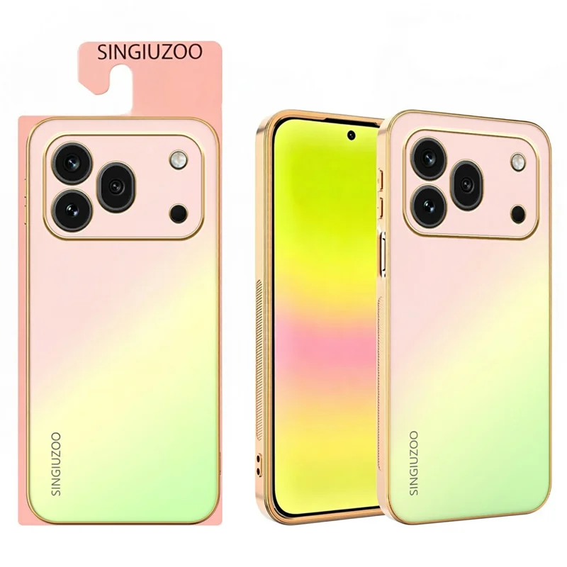 SINGIUZOO Custodia per Honor 600 Pro 5G Cover per Telefono PC + TPU con Effetto Gradiente Opaco AG Placcata a Vapore - Rosa
