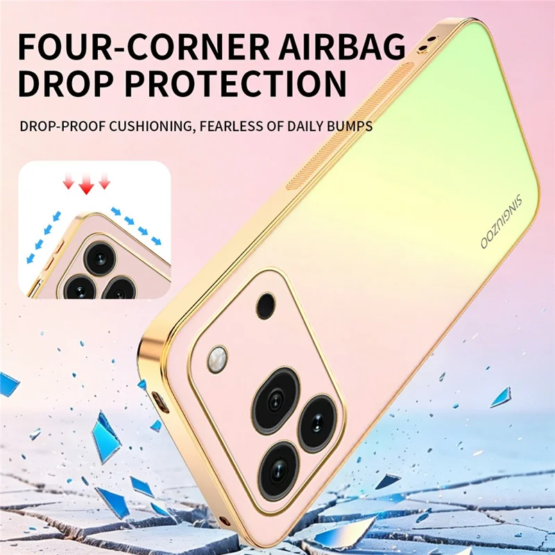 SINGIUZOO Custodia per Honor 600 Pro 5G Cover per Telefono PC + TPU con Effetto Gradiente Opaco AG Placcata a Vapore - Rosa