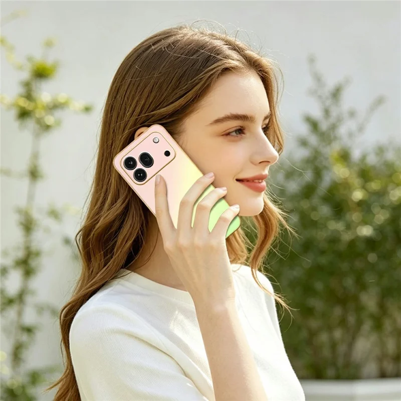SINGIUZOO Custodia per Honor 600 Pro 5G Cover per Telefono PC + TPU con Effetto Gradiente Opaco AG Placcata a Vapore - Rosa