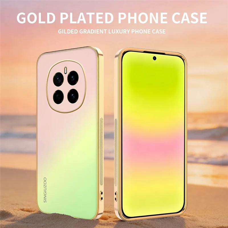 SINGIUZOO For Honor Magic7 5G Case Electroplated AG Matte Gradient Color PC + TPU Phone Cover - Pink