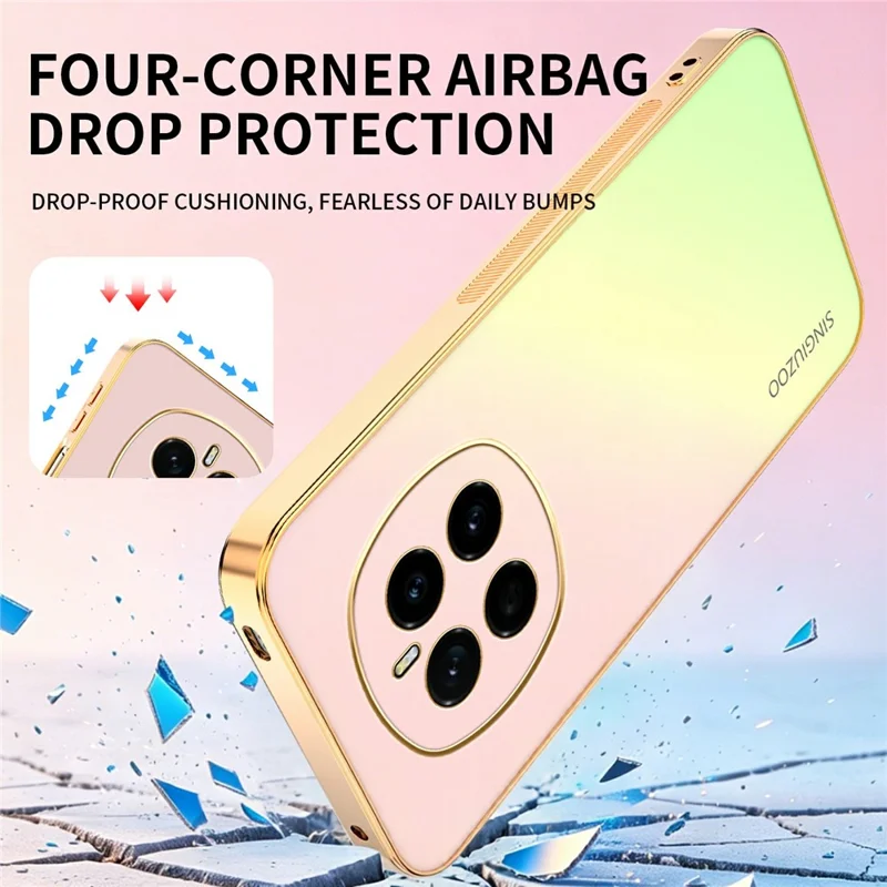 SINGIUZOO For Honor Magic7 5G Case Electroplated AG Matte Gradient Color PC + TPU Phone Cover - Pink