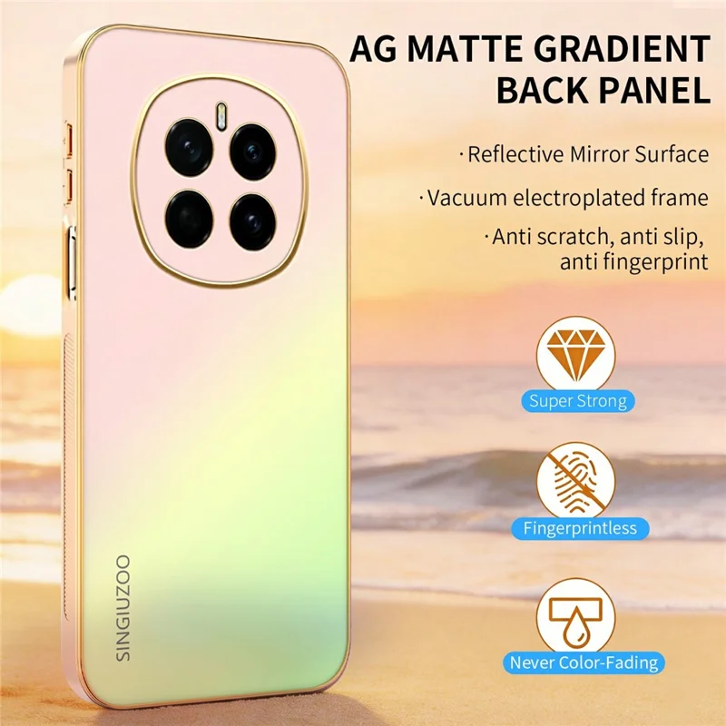 SINGIUZOO For Honor Magic7 5G Case Electroplated AG Matte Gradient Color PC + TPU Phone Cover - Pink