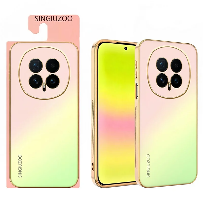 SINGIUZOO For Honor Magic8 5G Case Electroplated AG Matte Gradient Color PC + TPU Phone Cover - Pink