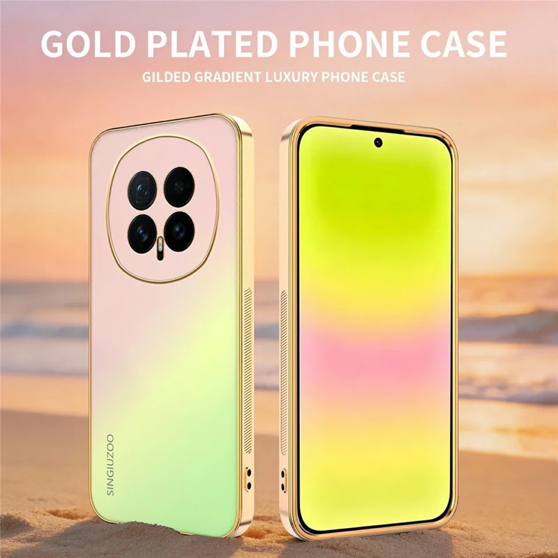SINGIUZOO For Honor Magic8 5G Case Electroplated AG Matte Gradient Color PC + TPU Phone Cover - Pink