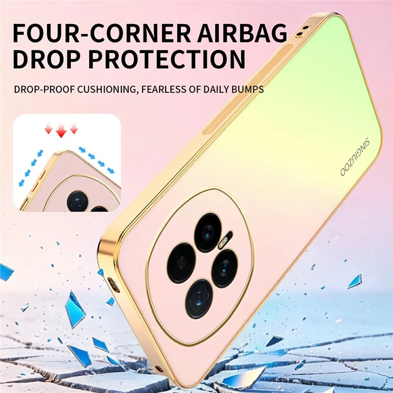 SINGIUZOO For Honor Magic8 5G Case Electroplated AG Matte Gradient Color PC + TPU Phone Cover - Pink