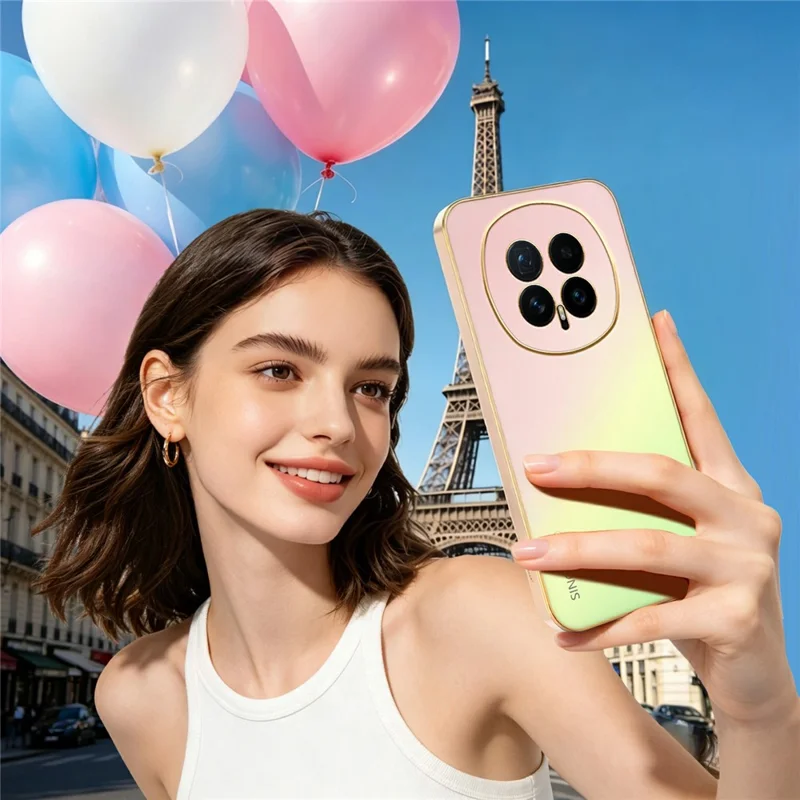 SINGIUZOO For Honor Magic8 5G Case Electroplated AG Matte Gradient Color PC + TPU Phone Cover - Pink