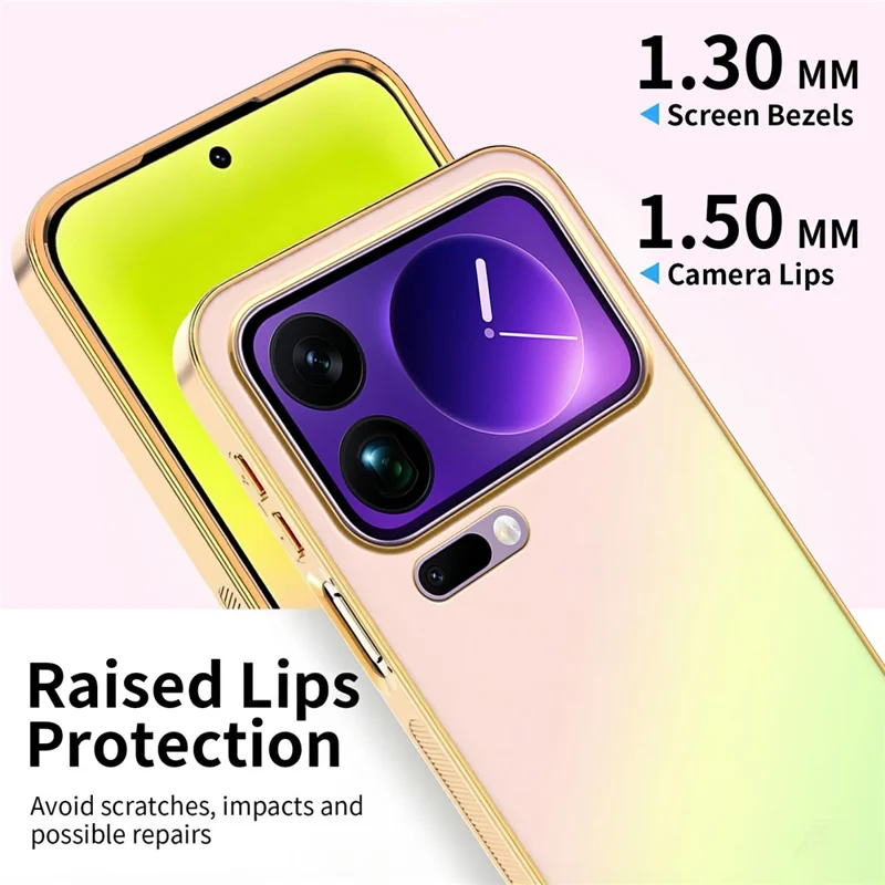 SINGIUZOO For Xiaomi 17 Pro Max Case Electroplated AG Matte Gradient Color PC + TPU Phone Cover - Pink