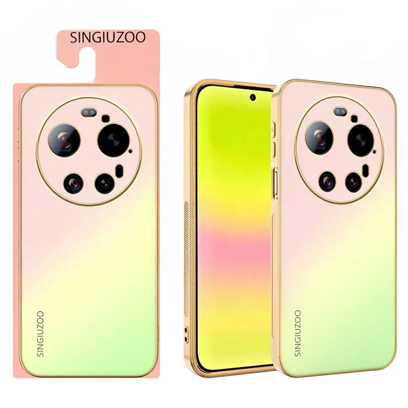 SINGIUZOO For Xiaomi 17 Ultra 5G Case Electroplated AG Matte Gradient Color PC + TPU Phone Cover - Pink