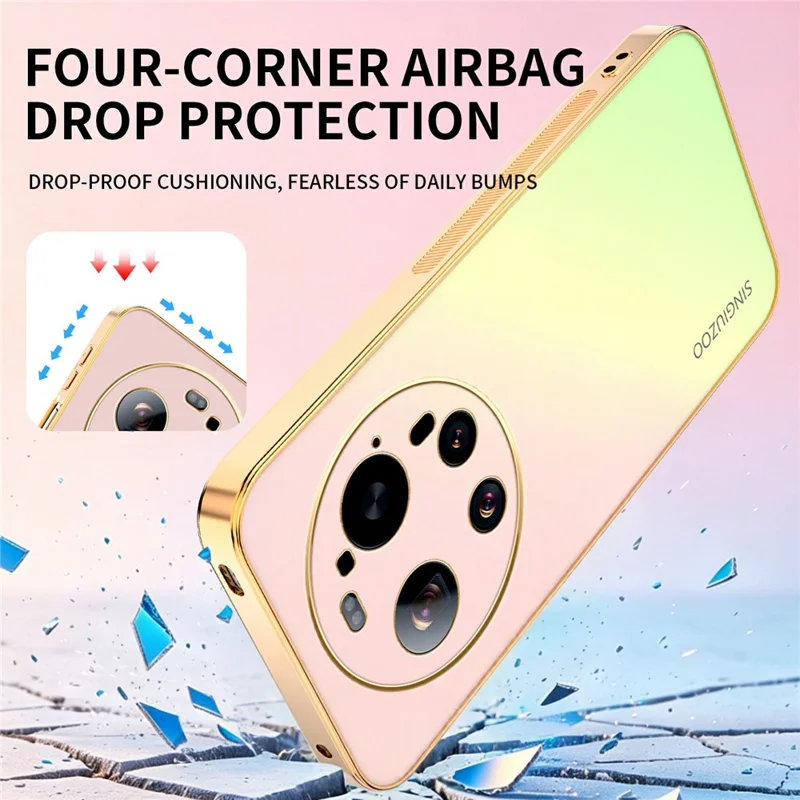 SINGIUZOO For Xiaomi 17 Ultra 5G Case Electroplated AG Matte Gradient Color PC + TPU Phone Cover - Pink