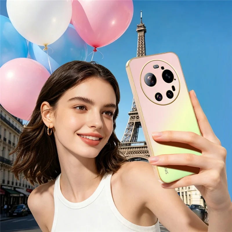 SINGIUZOO For Xiaomi 17 Ultra 5G Case Electroplated AG Matte Gradient Color PC + TPU Phone Cover - Pink