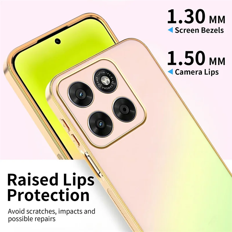 SINGIUZOO For Motorola Moto G56 5G Case Electroplated AG Matte Gradient Color PC + TPU Phone Cover - Pink