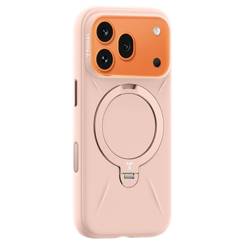 TORRAS Ostand Q3 Silicone Series for iPhone 18 Pro / 17 Pro Magnetic Case Kickstand Liquid Silicone + PC Phone Cover - Pink