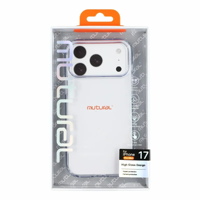MUTURAL na iPhone 18 Pro Max / 17 Pro Max Etui Owalne Krawędzie TPU + PC Przezroczysta Obudowa - Przezroczysta