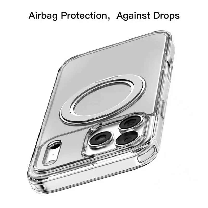 MUTURAL dla iPhone 18 Pro Max / 17 Pro Max Etui z Magnetycznym Obracalnym Podstawką PC + TPU Przezroczysta Obudowa - Przezroczyste