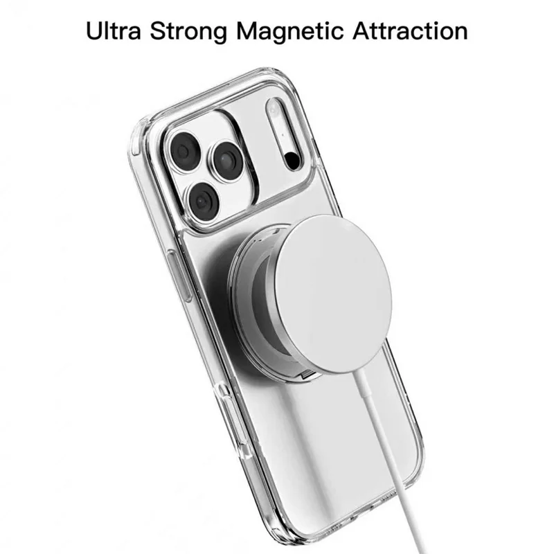 MUTURAL til iPhone 18 Pro / 17 Pro Case med magnetisk roterbar stativring PC + TPU gennemsigtig hylster - Transparent