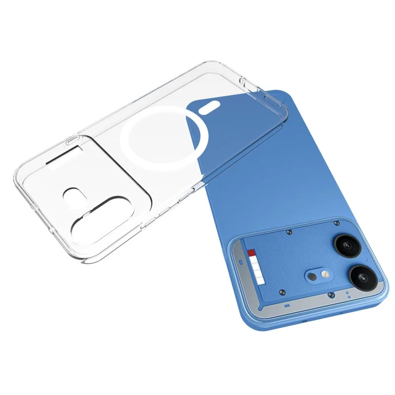 For Nothing Phone (4b) Magnetic Case Watermark-Resistant TPU Phone Back Cover - Transparent