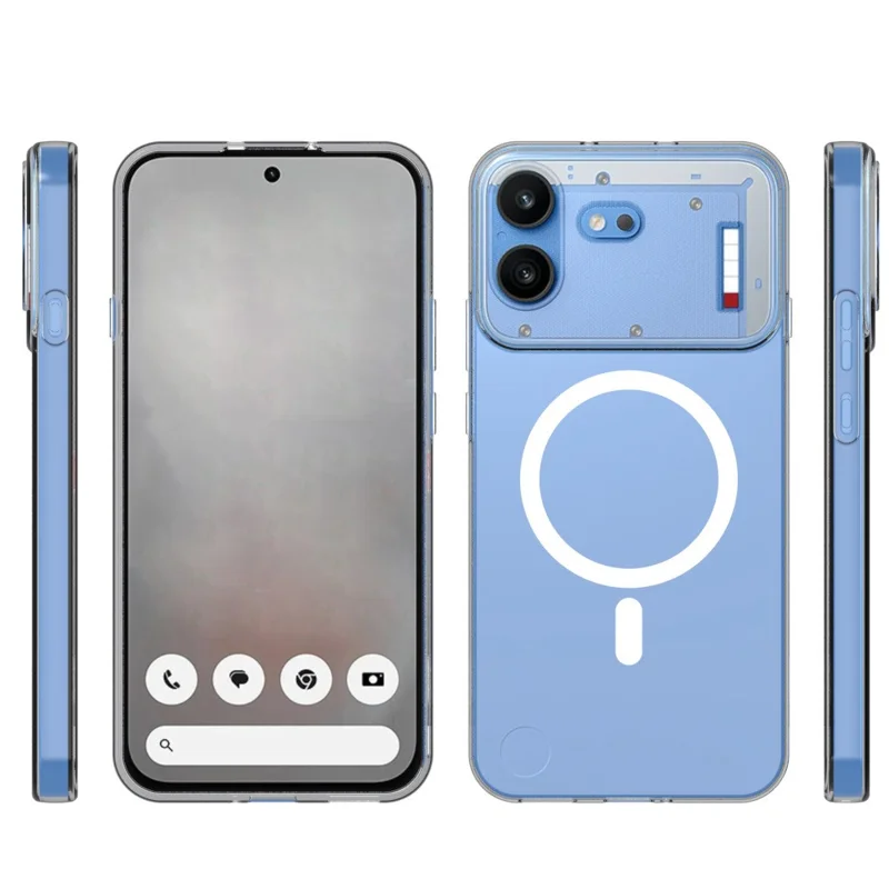 For Nothing Phone (4b) Magnetic Case Watermark-Resistant TPU Phone Back Cover - Transparent
