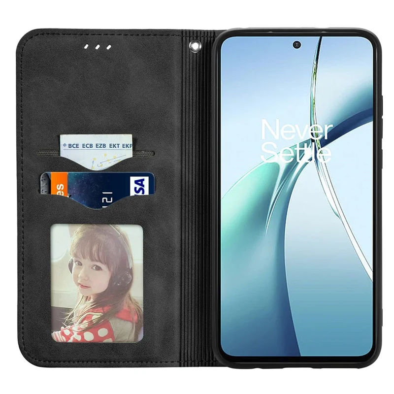 For Xiaomi 17 Max Leather Case with Card Holder Magnetic Absorption Phone Cover - Black