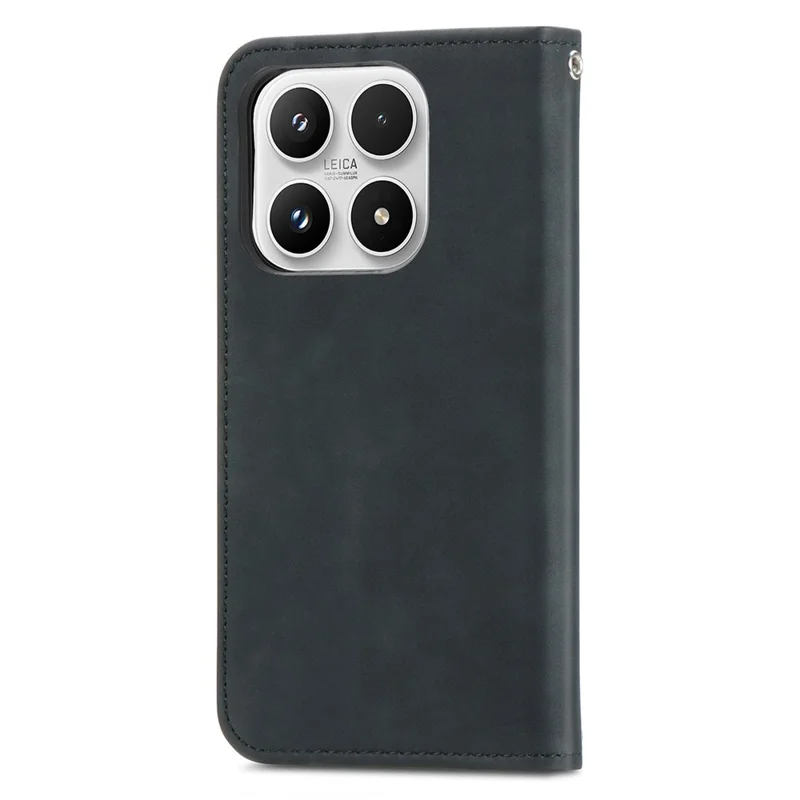 For Xiaomi 17 Max Leather Case with Card Holder Magnetic Absorption Phone Cover - Black